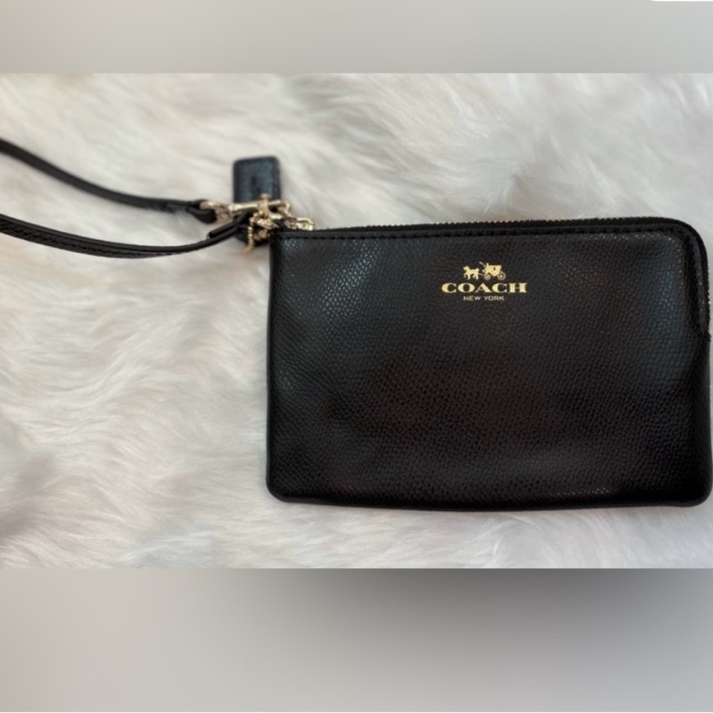 Coach Black Leather Wristlet